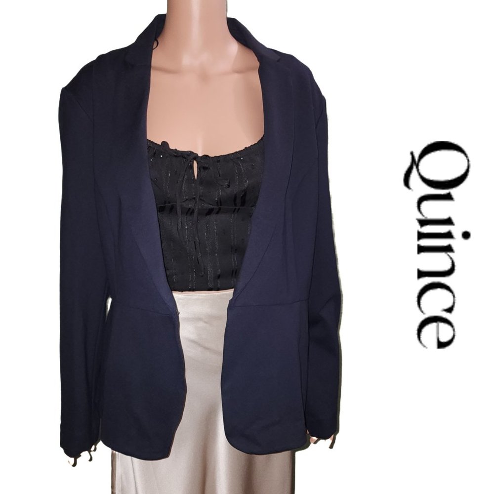 Quince Ultra-Stretch Ponte Blazer NWT Navy XL